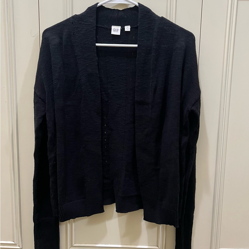 Black open cardigan from Gap